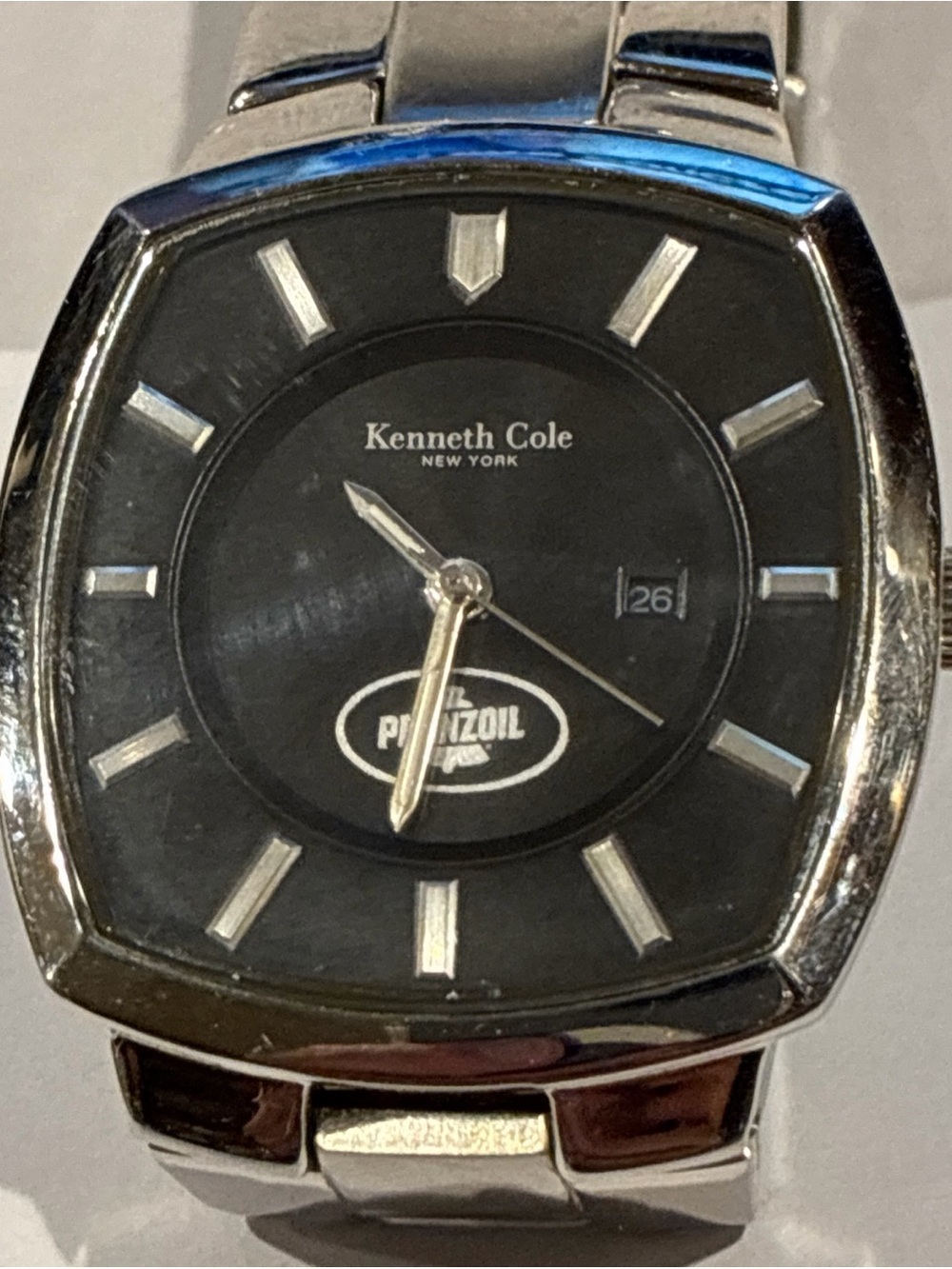 Kenneth Cole Silver Case Black Dial Men's Watch